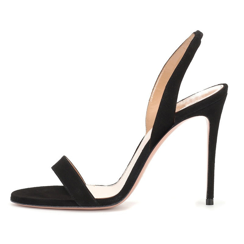 Elegant gold/ black open toed high heeled sandals