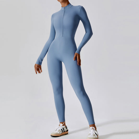 Long-sleeve Zipper Yoga Jumpsuit